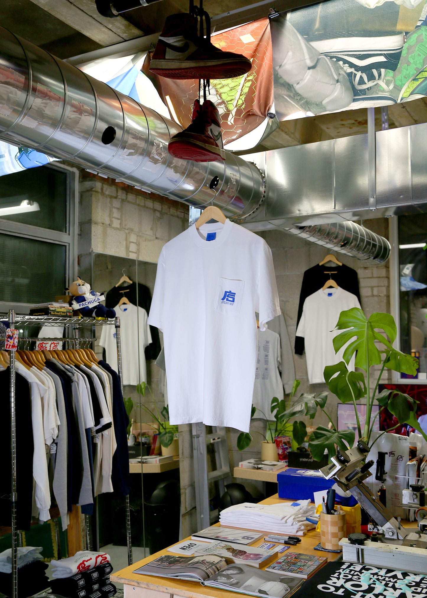 Kanji Logo Pocket T-Shirt in White