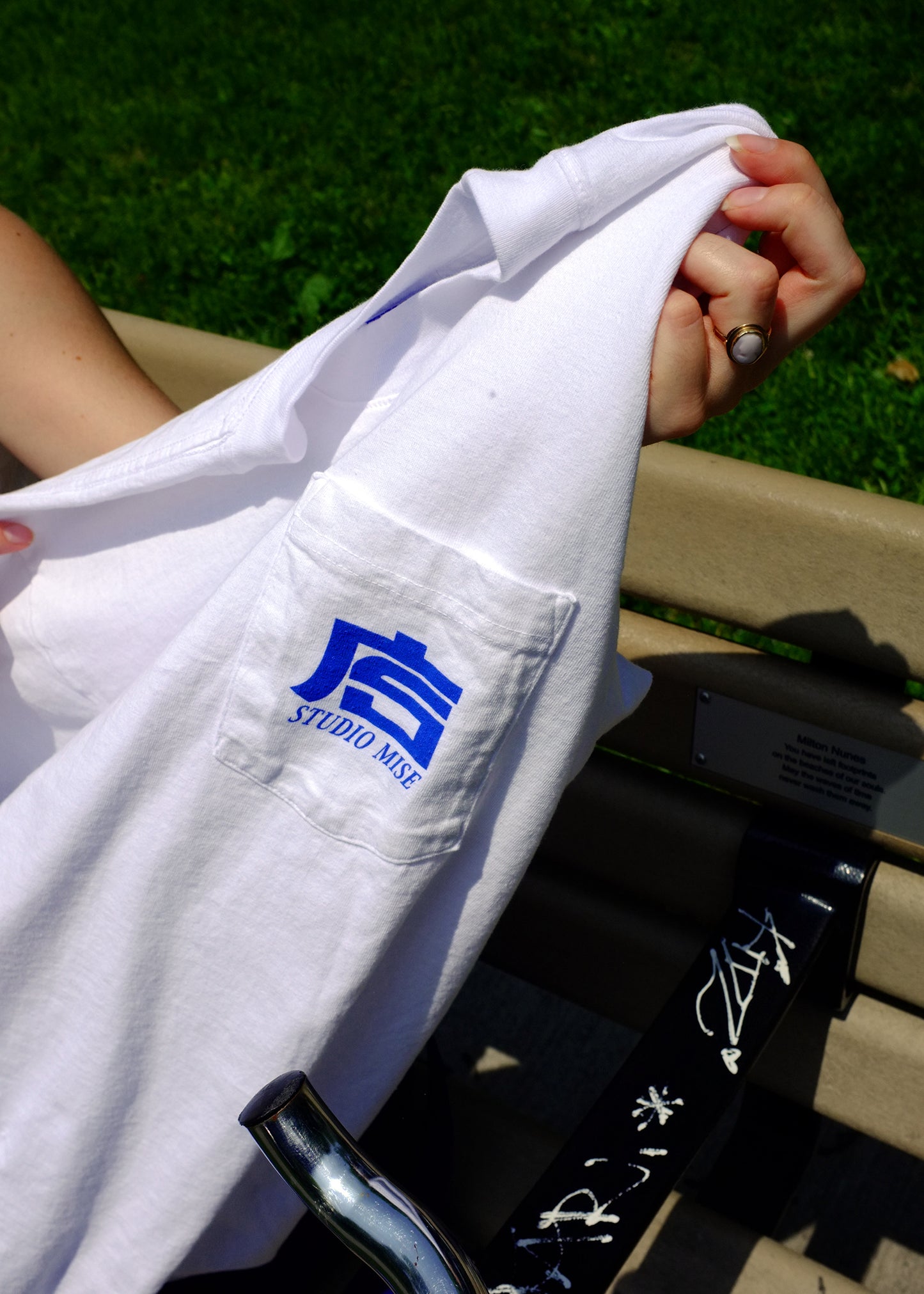 Kanji Logo Pocket T-Shirt in White