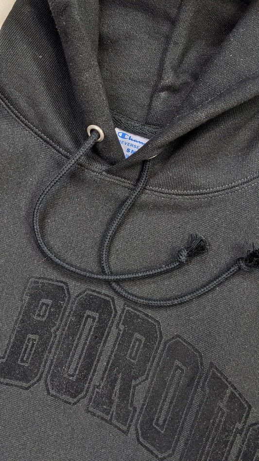 Borough Flock Hoodie x Champion Reverse Weave Black
