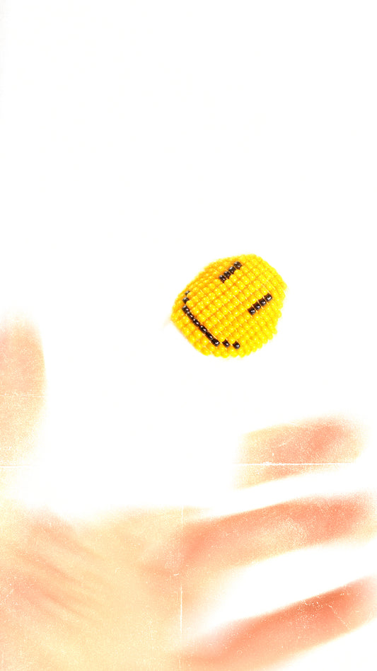 Smiley BB Beaded Ring