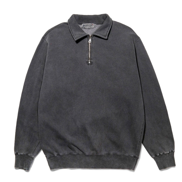 Angel Number Quarter Zip Sweater in Black Washed/White