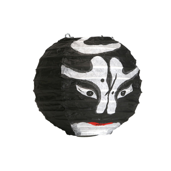 Kabuki Mask Paper Lantern, Black
