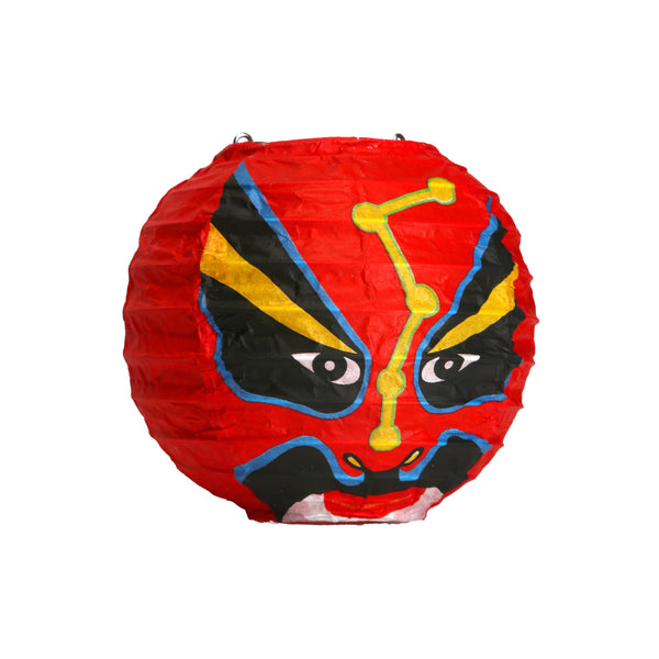 Kabuki Mask Paper Lantern, Red