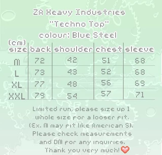 zarickett Heavy Industries "Techno Top" in Blue Steel