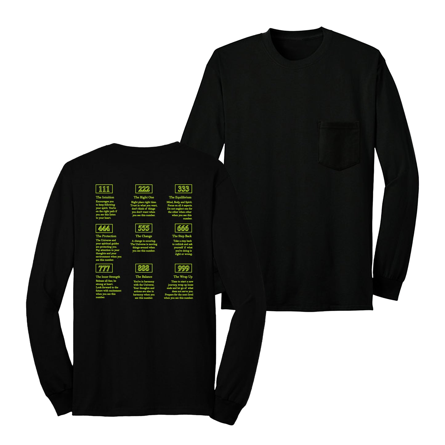 Angel Numbers Pocket Longsleeve