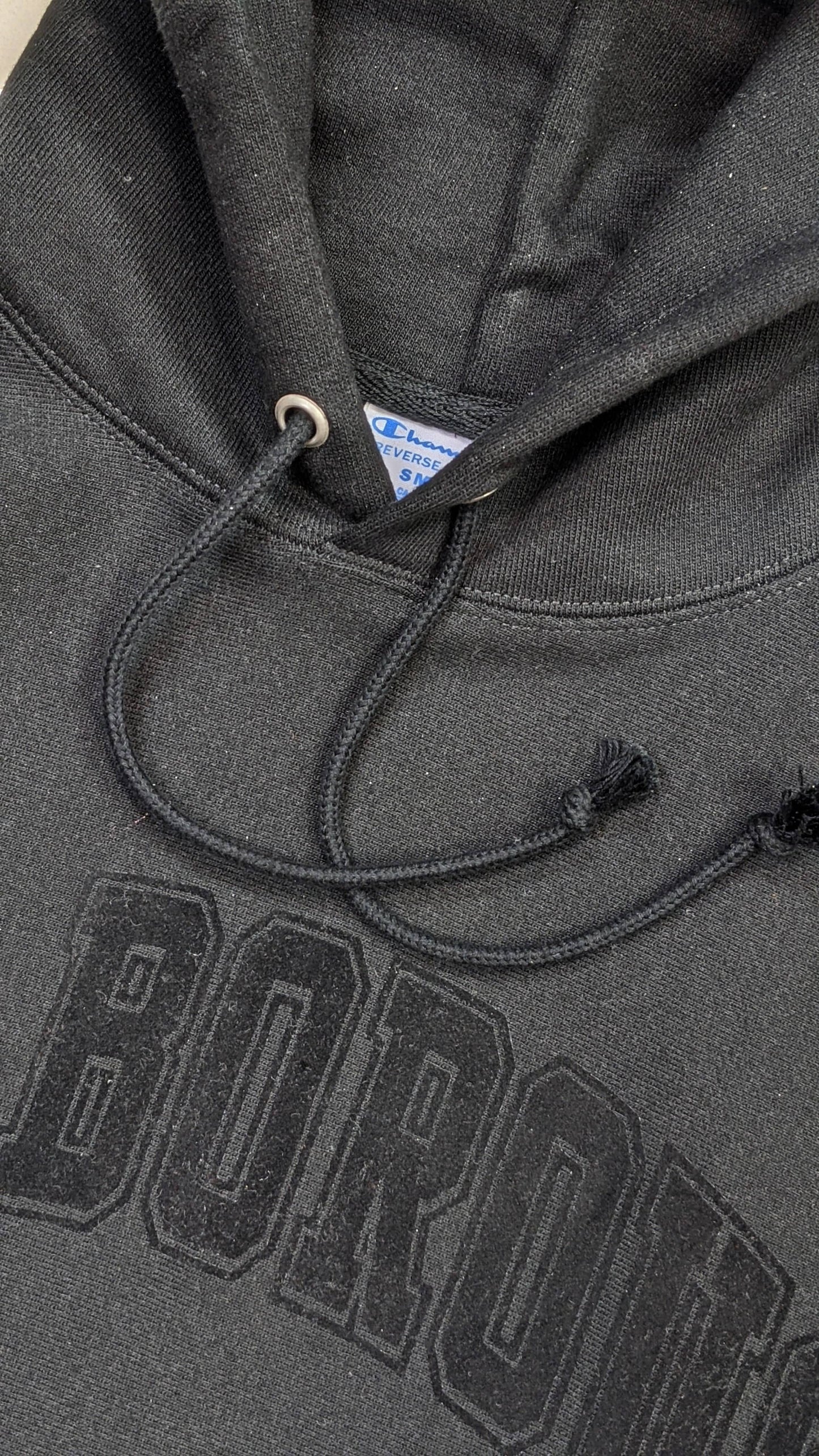 Borough Flock Hoodie x Champion Reverse Weave Black
