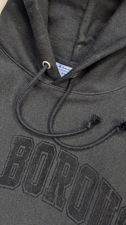 Borough Flock Hoodie x Champion Reverse Weave Black