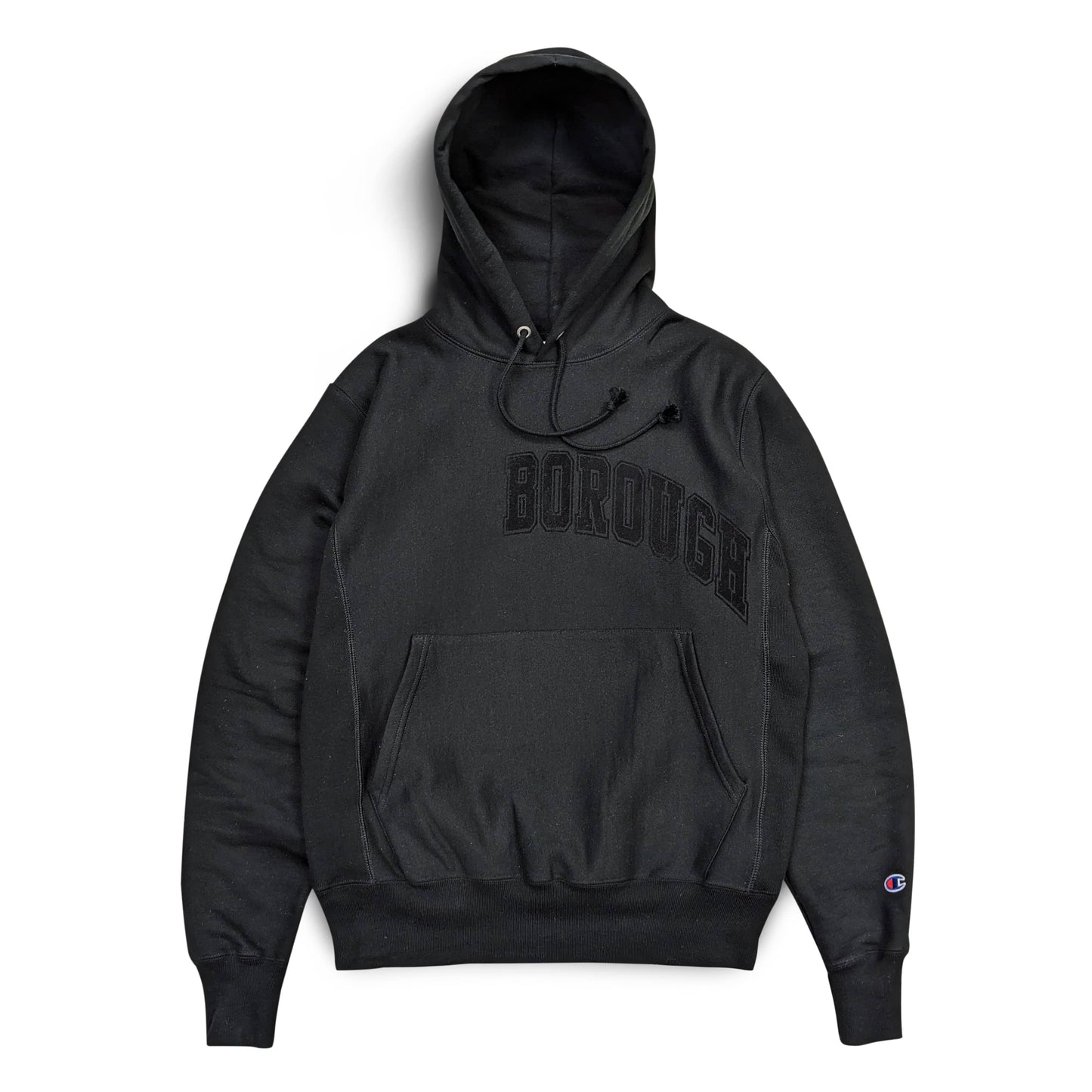 Borough Flock Hoodie x Champion Reverse Weave Black