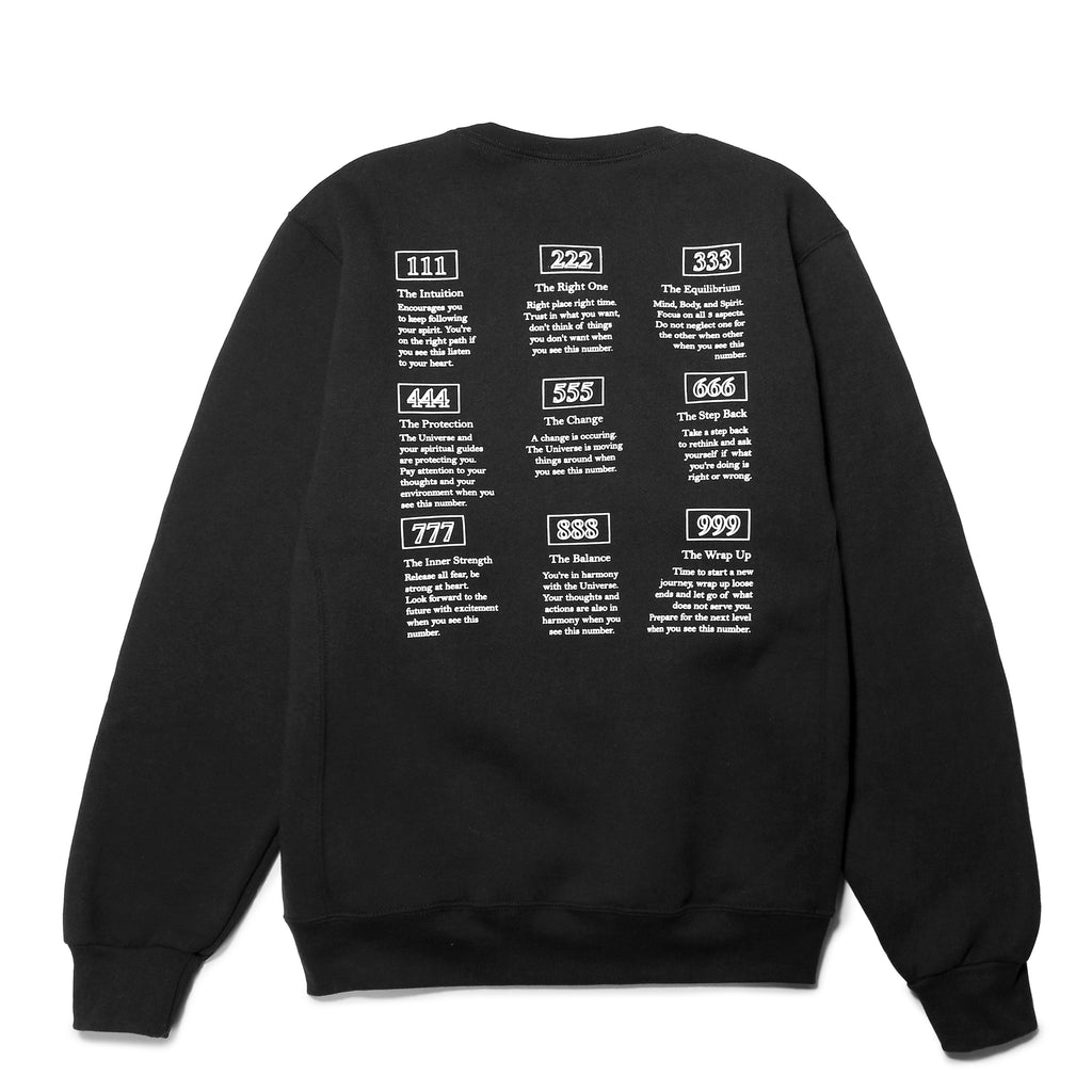 Angel Number Crewneck Sweater in Black/White