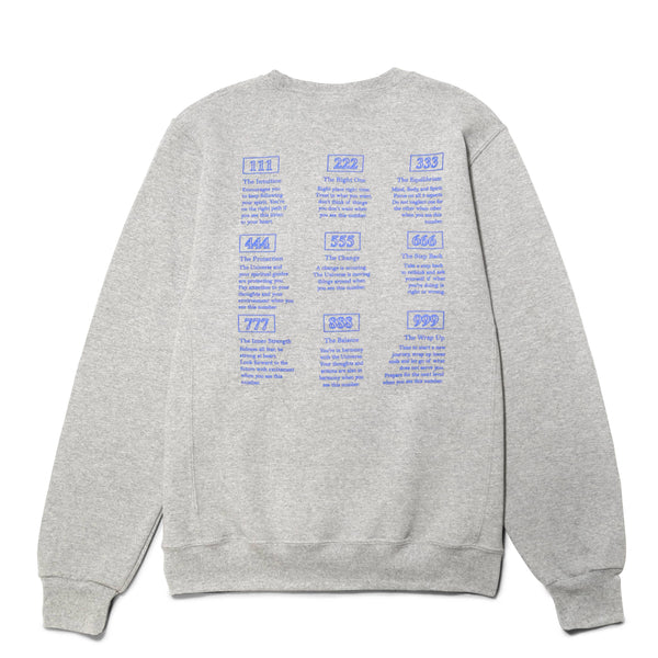 Angel Number Crewneck Sweater in Oxford Heather/Blue