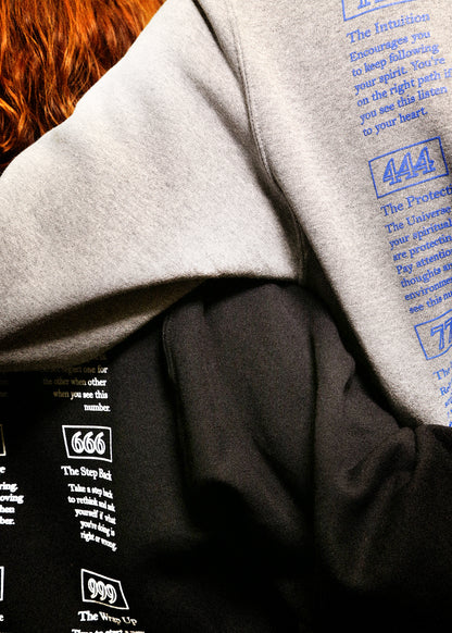 Angel Numbers Open-Bottom Sweatpant in Black